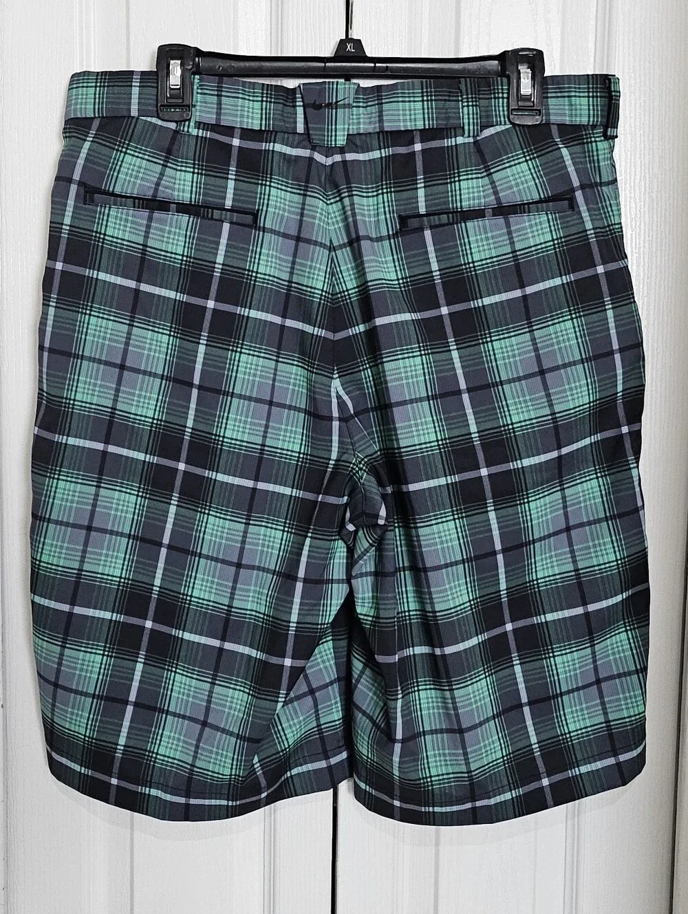 Nike Golf Dri-FIT Tour Performance Plaid Golf Shorts Men's 34 Green Black.